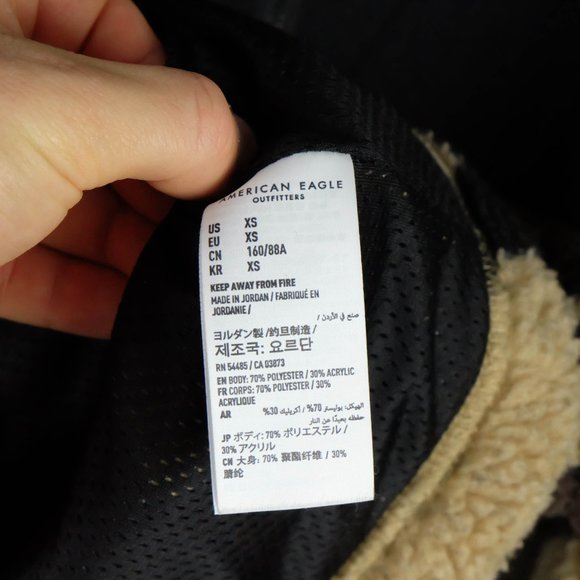American Eagle Bomber jacket Womens Small Green Camo Full Zip Streetwear Fleece - Picture 11 of 11
